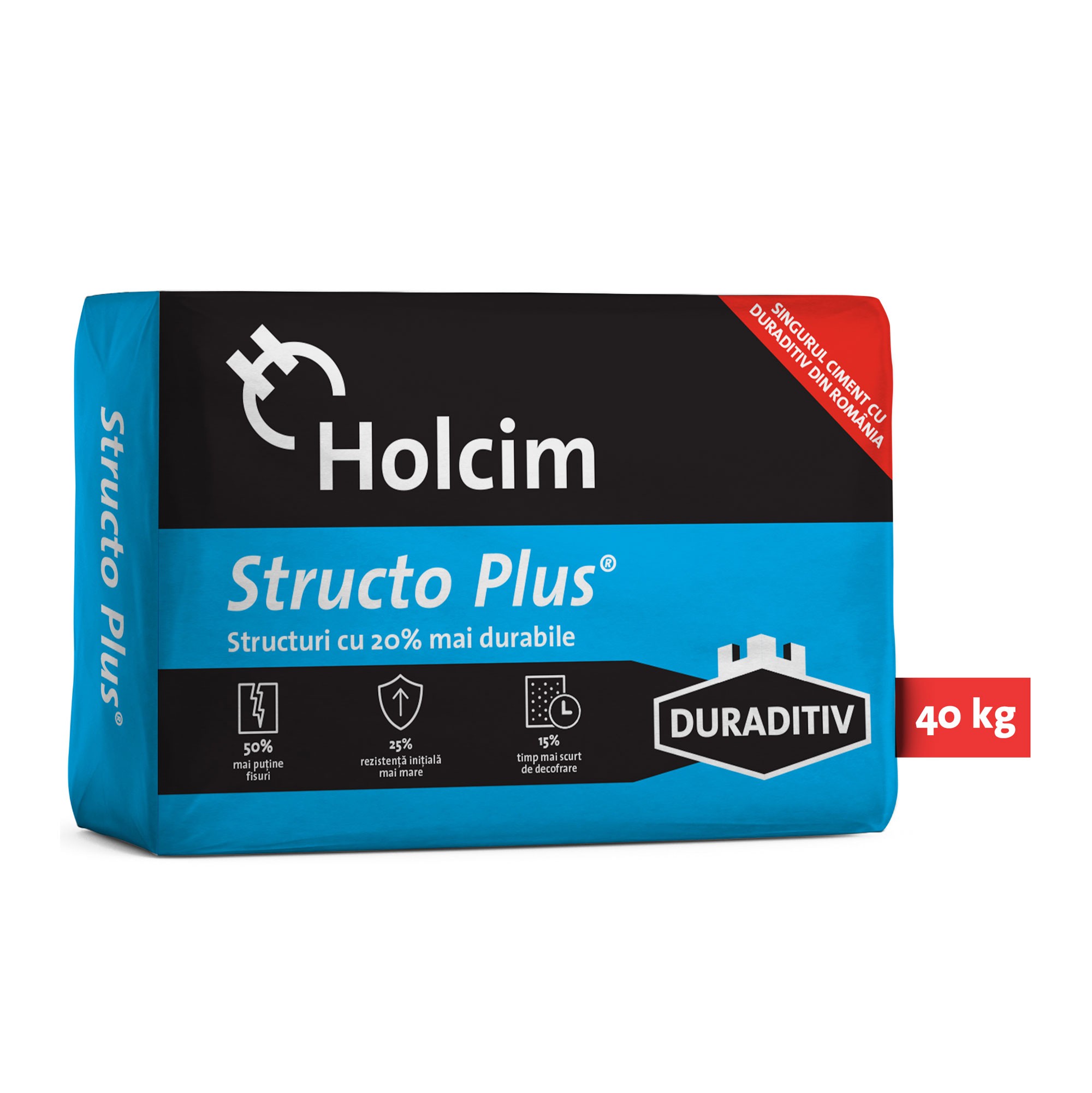 Cement - Holcim Structo Plus CEM II 42.5R 40KG, https:maxbau.ro