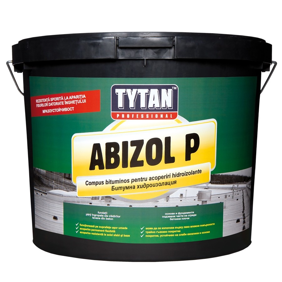 Products for waterproofing and sealing - Bituminous compound for waterproofing coatings Abizol P Tytan Professional 9kg, maxbau.ro