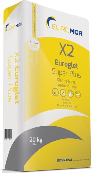 Plasters - Finishing Glet for interior X2 Super Plus EuroMGA 20kg, https:maxbau.ro