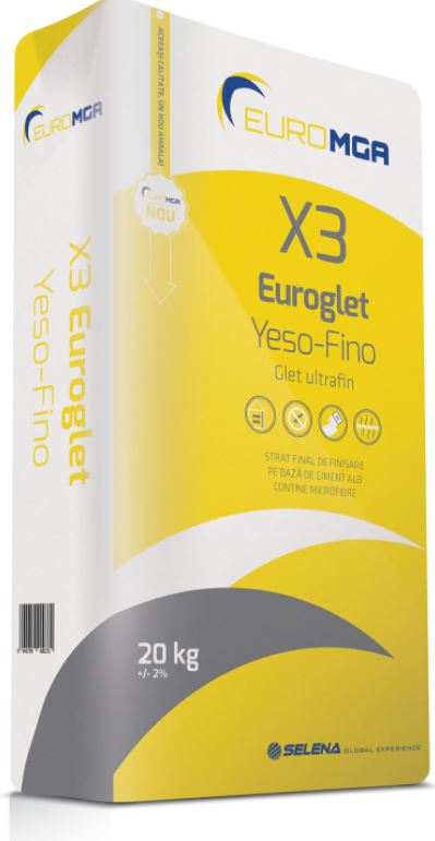 Plasters - Glet X3 Euroglet Yeso-Fino EuroMGA 20kg, maxbau.ro