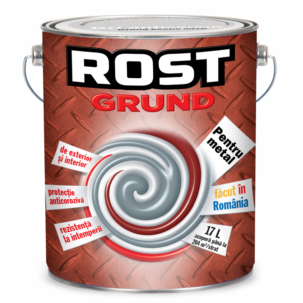 Paints - Gray primer for metal Rost interior/exterior 17L, https:maxbau.ro