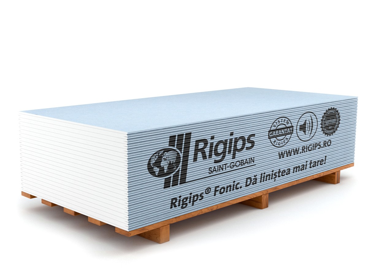 Common drywall tiles - Gypsum Board Rigips Fonic 12.5 x 1200 x 2600 mm, https:maxbau.ro