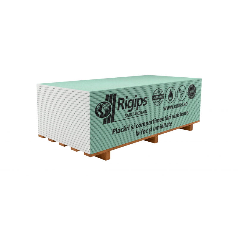 Placi gips carton uzuale - Placa gips carton Rigips RFI 12.5 x 1200 x 2600 mm, maxbau.ro