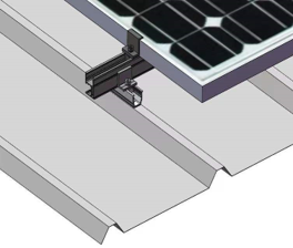 Structuri de prindere - Structura prindere Clenergy pentru 1 KW, acoperis tabla cutata trapez - U Suport + Sina, maxbau.ro