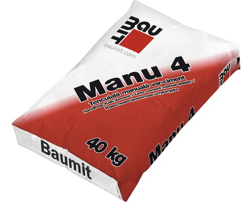 Finishing plasters - Manual plaster var-cement Baumit Manu 4 40KG, https:maxbau.ro