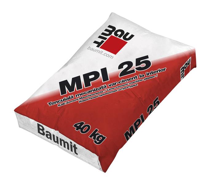 Finishing plasters - Mechanized plaster var-cement inside Baumit MPI 25 40KG, https:maxbau.ro