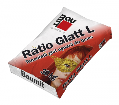 Finishing plasters - Plastering light glet Baumit Ratio Glatt L 30kg, https:maxbau.ro