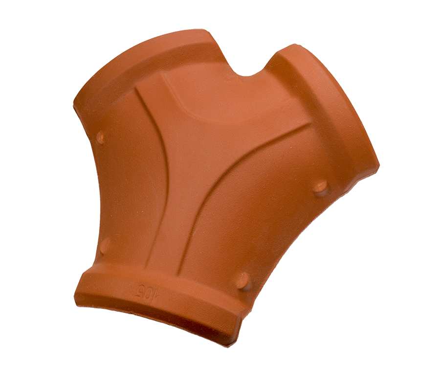 Tigla ceramica si accesorii - Tigla de ramificatie coama cu 3 canale Kebe natural, maxbau.ro
