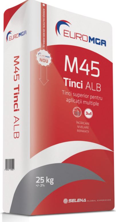 Fine Plasters - M45 upper white tincci for EuroMGA 25kg multiple applications, maxbau.ro