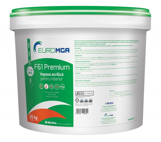 Paints - Acrylic paint washable for interior F61 EuroMGA 25kg, maxbau.ro