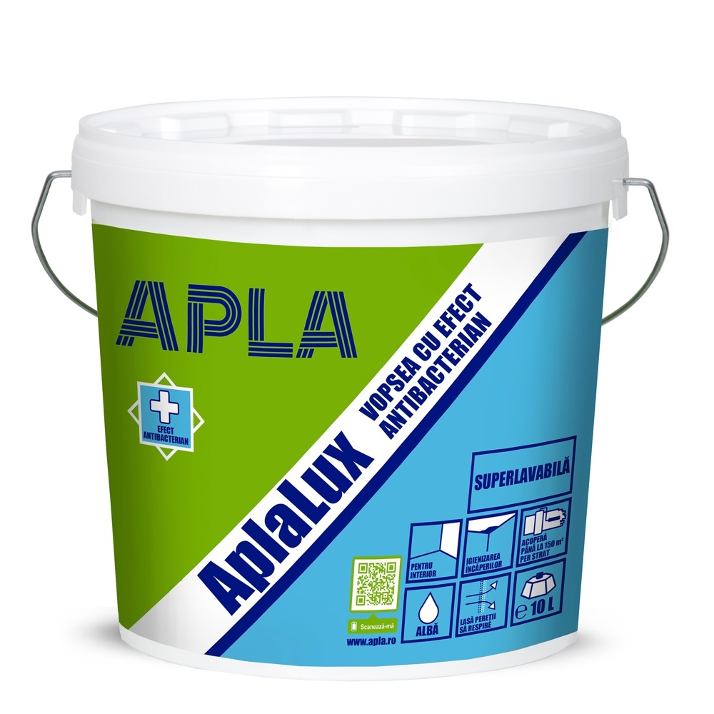 Paints - White washable paint with antibacterial effect AplaLux 10L, https:maxbau.ro