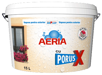 Paints - Outdoor washable paint Aeria with Porus X white 15L, https:maxbau.ro