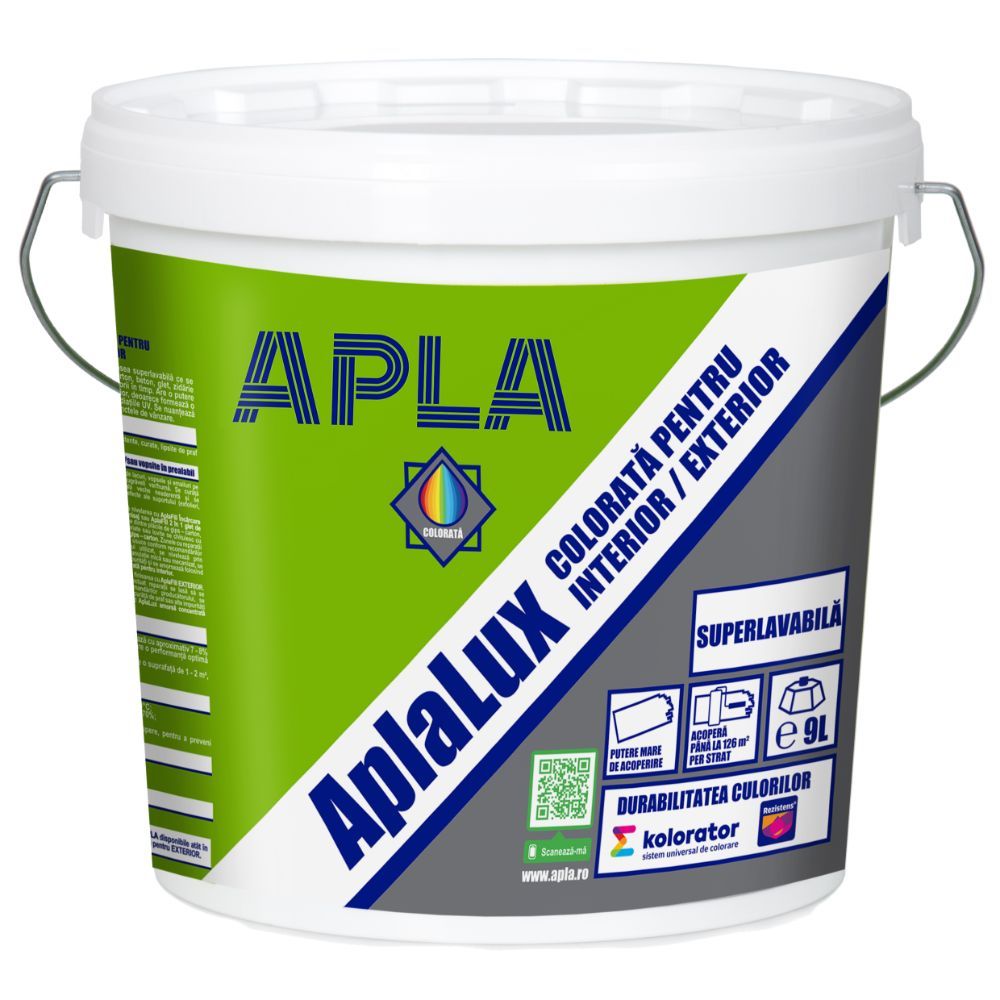 Paints - Colorful superwashable paint for indoor/outdoor AplaLux 9L, https:maxbau.ro