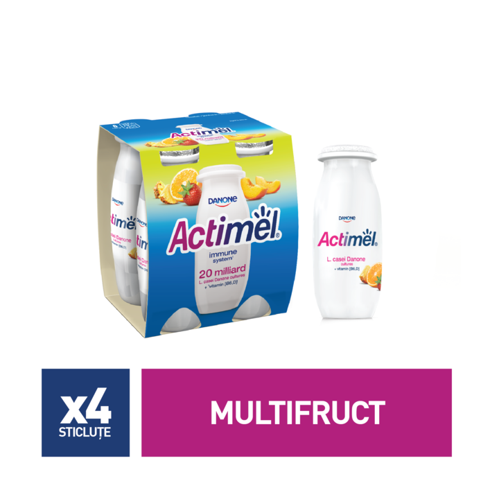 Iaurt natural/fructe - ACTIMEL 4*100G MULTIFRUIT, mcanonstop.ro