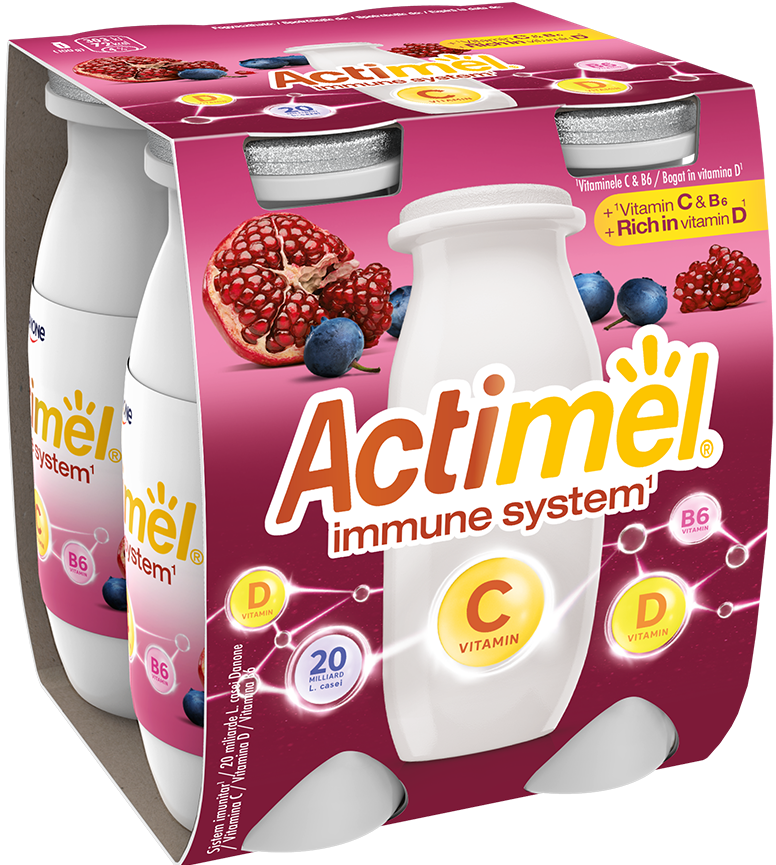 Iaurt natural/fructe - ACTIMEL 4-100ML RODIE&AFINE&VIT C, mcanonstop.ro