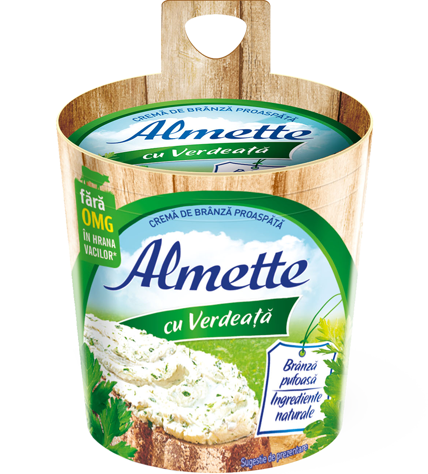 Branzeturi  - CREMA DE BRANZA PROASPATA ALMETTE CU VERDEATA 250G, mcanonstop.ro