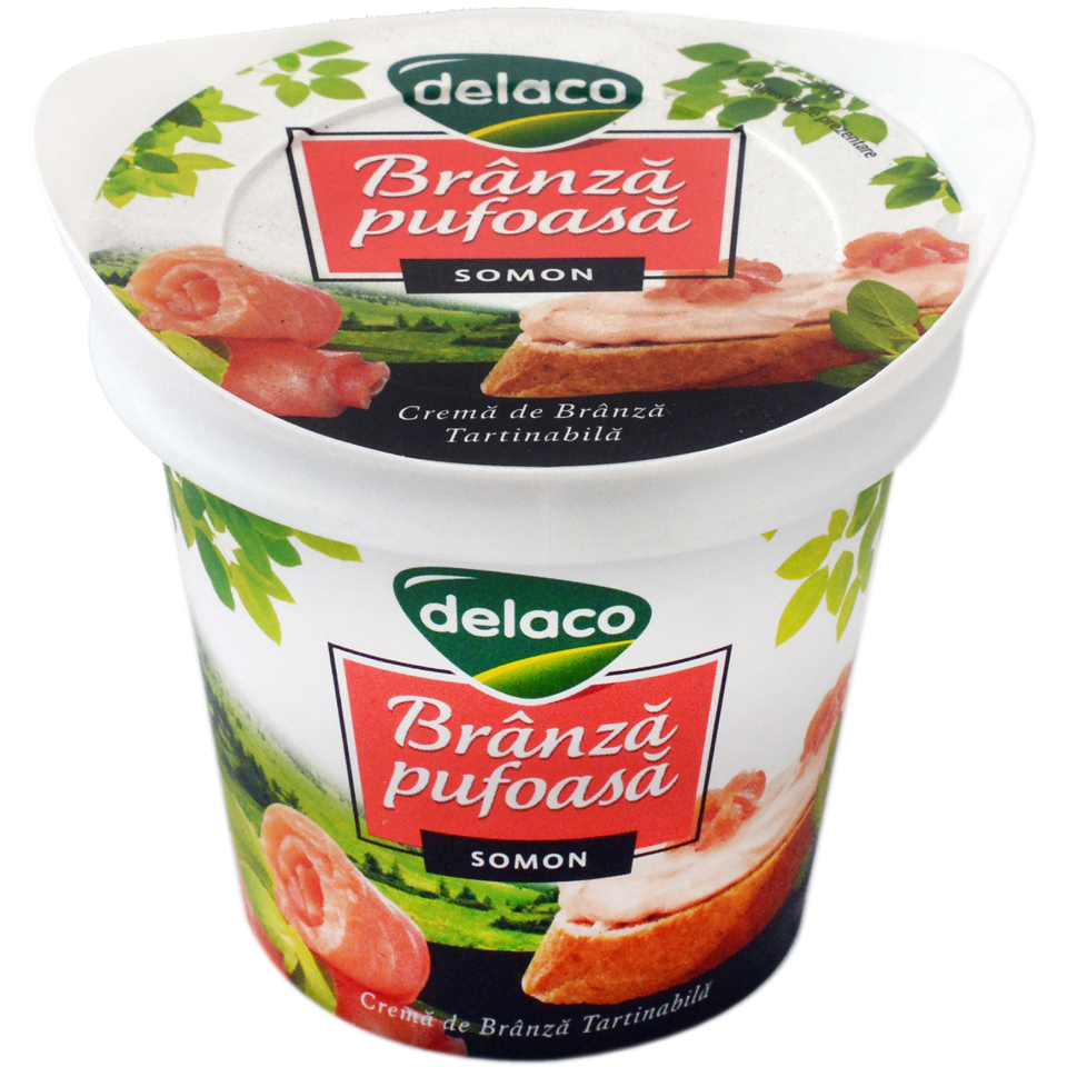 Branzeturi  - CREMA DE BRANZA PUFOASA CU SOMON DELACO 140G, mcanonstop.ro