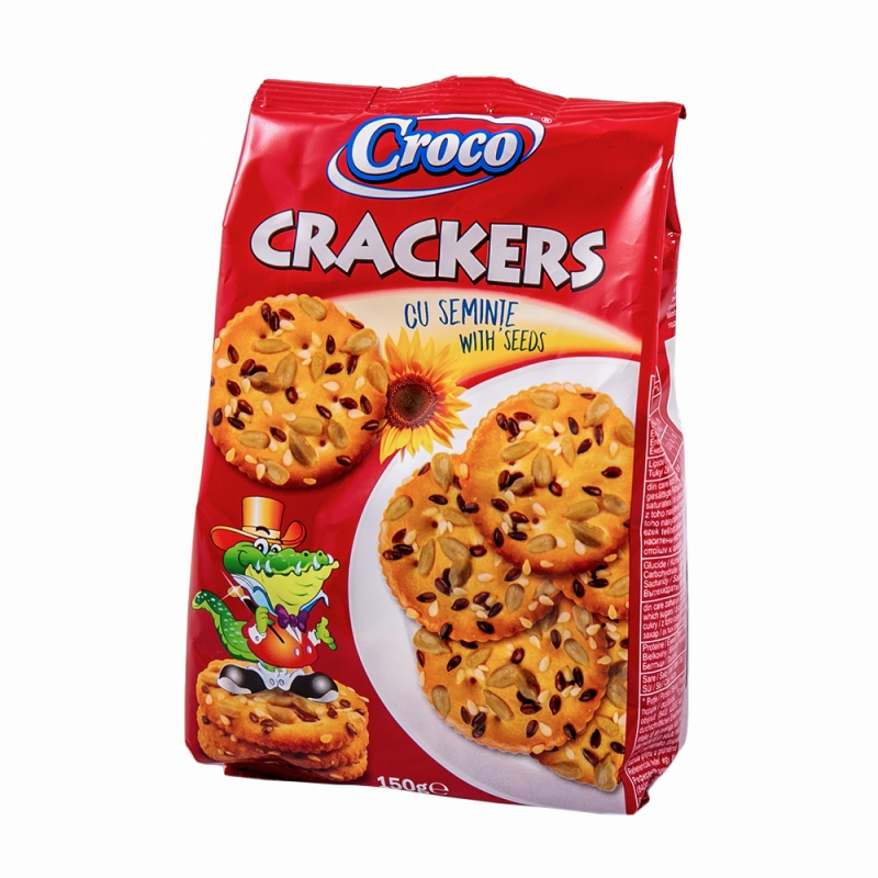 Biscuiti - CROCO CRACKERS 150G SEMINTE FL SOARELUI, mcanonstop.ro