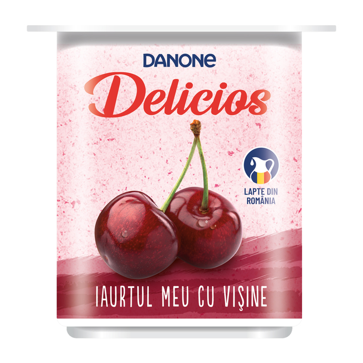 Iaurt natural/fructe - DELICIOS 125G VISINE, mcanonstop.ro