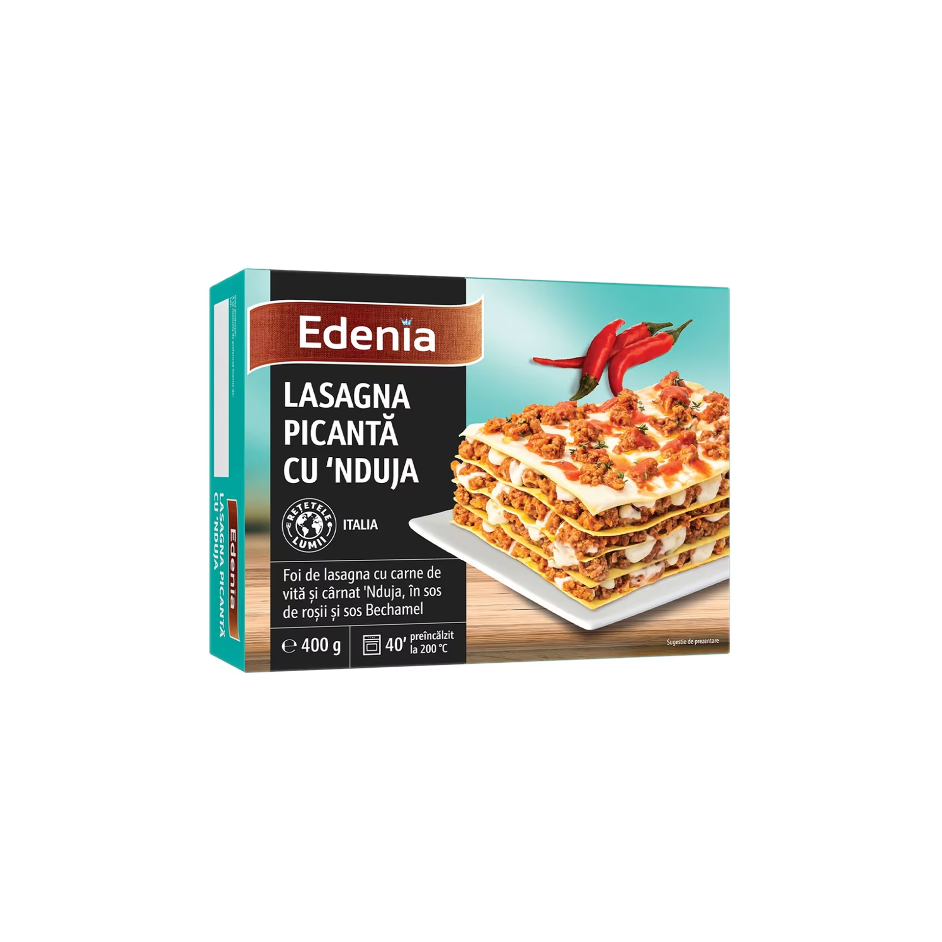 Mancare aproape gata - EDENIA LASAGNA 400G PICANTA, mcanonstop.ro