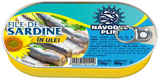 Conserve peste - FILE SARDINE NAVODUL 170G ULEI, mcanonstop.ro