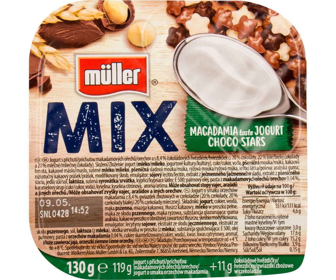 Iaurt natural/fructe - IAURT MIX MULLER 130G CIOCO STELUTE, mcanonstop.ro