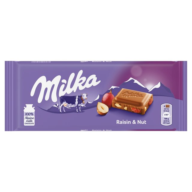 Ciocolata - MILKA 100G RAISIN & NUT, mcanonstop.ro