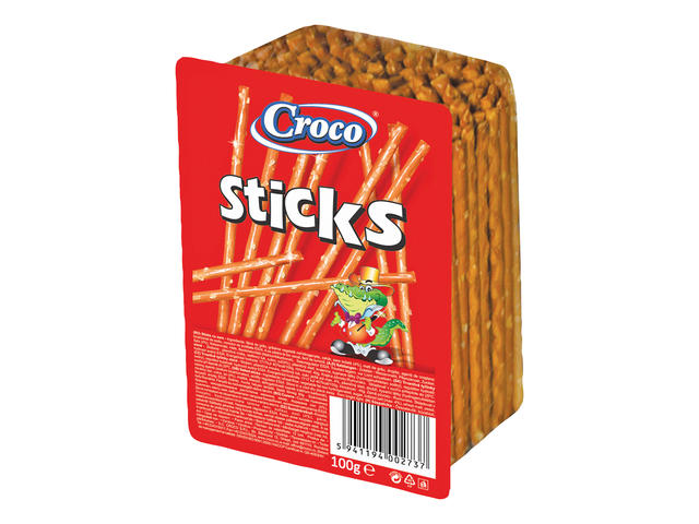 Maxi mix/ covrigei - MINI STICKS CROCO 100G SARE, mcanonstop.ro