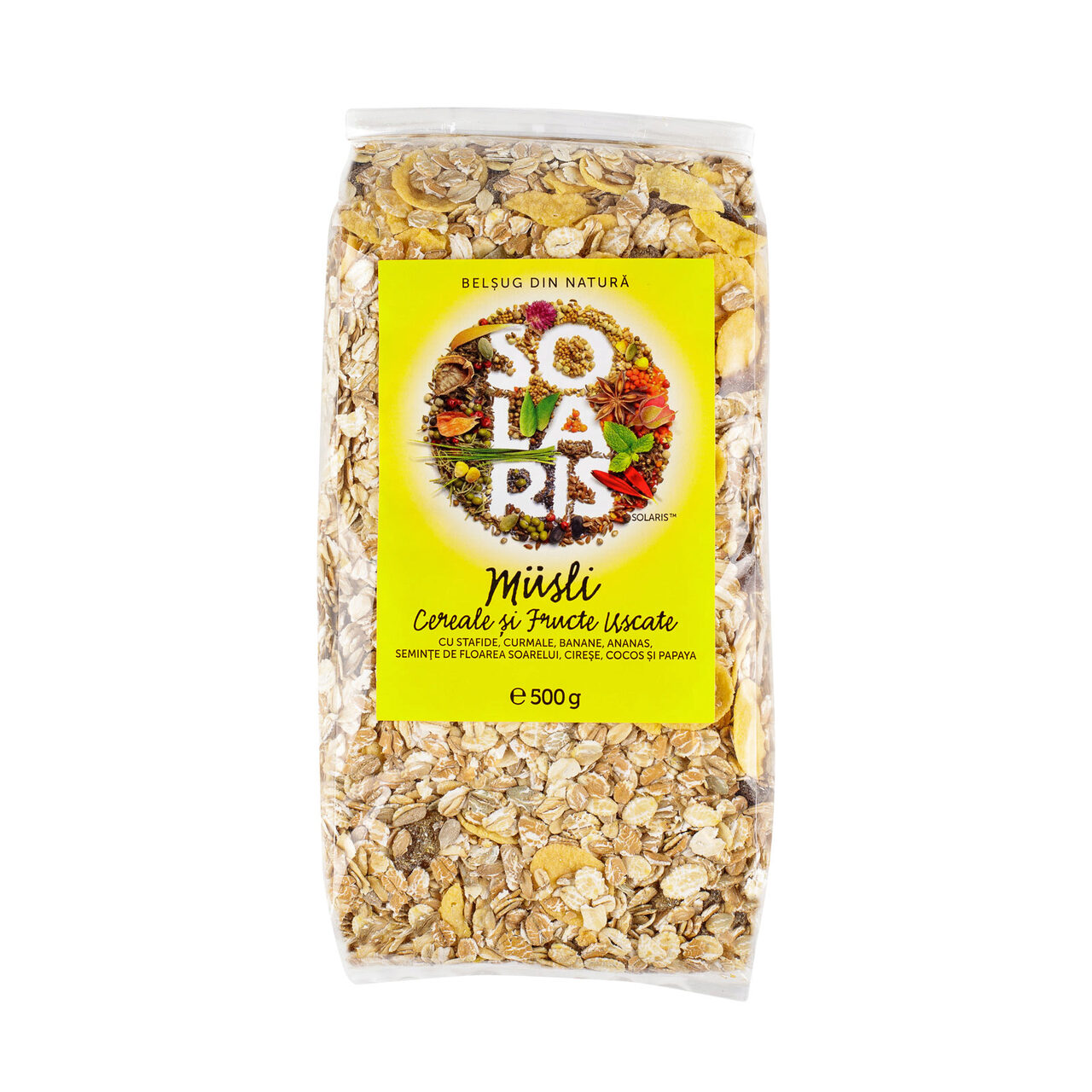 Fulgi si Cereale - MUSLI 500G  SOLARIS NATURAL, mcanonstop.ro