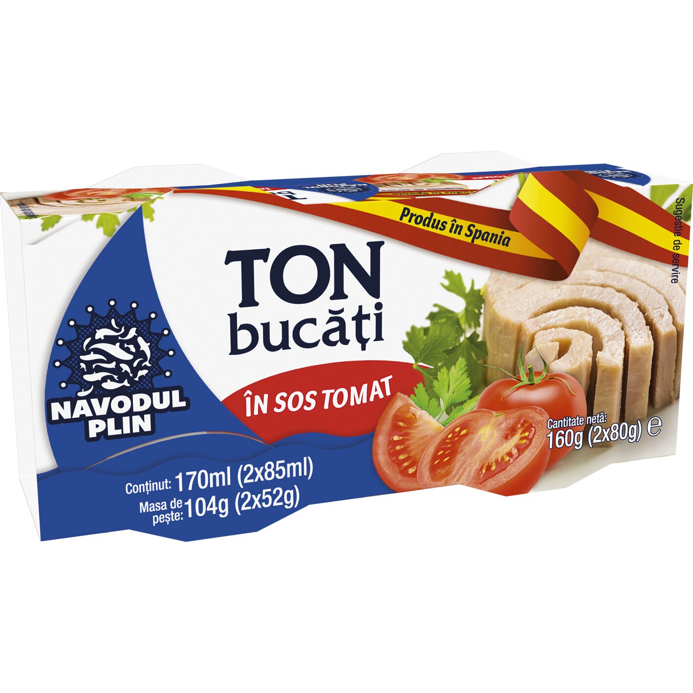 Conserve peste - TON NAVODUL 2*80G BUCATI IN SOS TOMAT, mcanonstop.ro