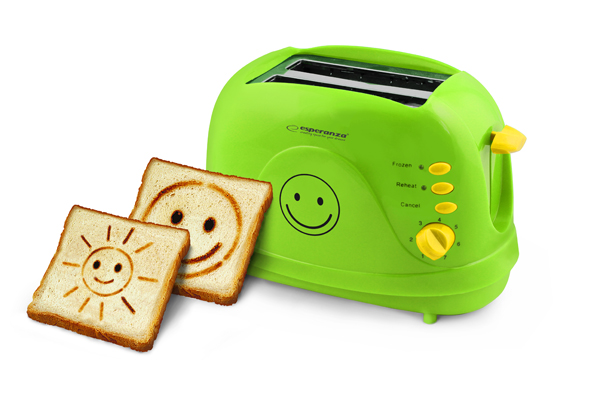 A_2465 EKT003 Prajitor de paine ESPERANZA SMILEY green Multifunctional 750W