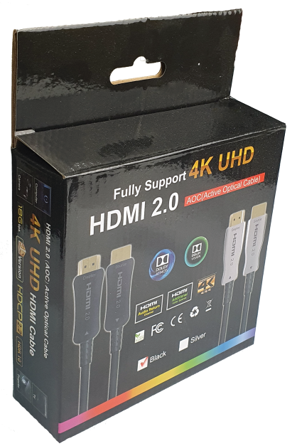 A_0259 CABLU HDMI Datamaxx AOC 2.0 18Gbps 8K@60Hz Active Optical 15M HDR Conectori Auriti Negru