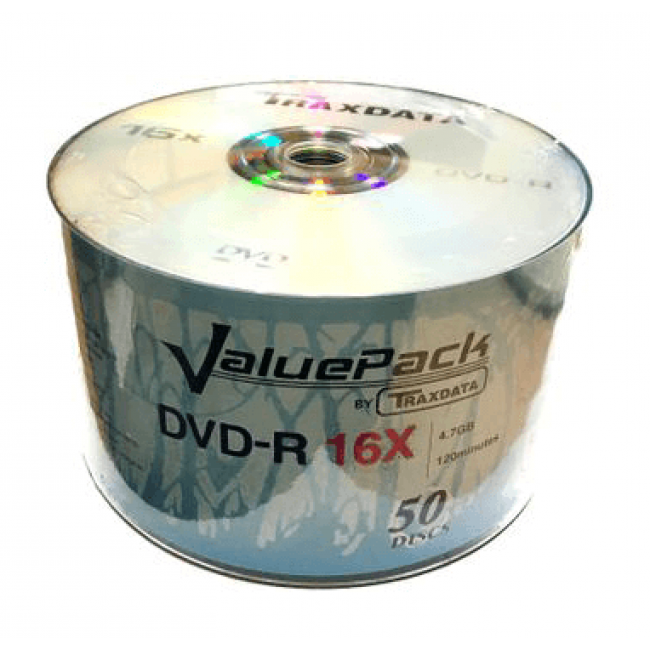 A_0446 DVD-R 16X, TRAXDATA 4.7GB 50 Spindle