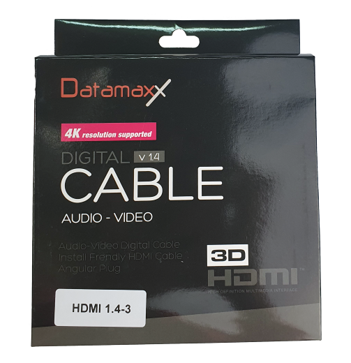 A_0843 Cablu Datamaxx A+ HDMI tata-tata 4K Ethernet aurit 3 metri negru