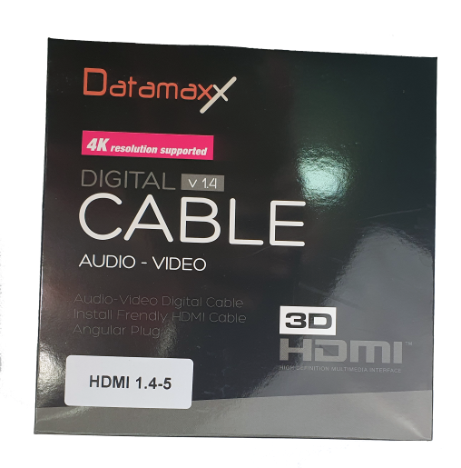 A_0844 Cablu HDMI - HDMI Datamaxx, 5m, rezolutie 4K, mufe aurite, tip tata-tata ULTRA 4K HD