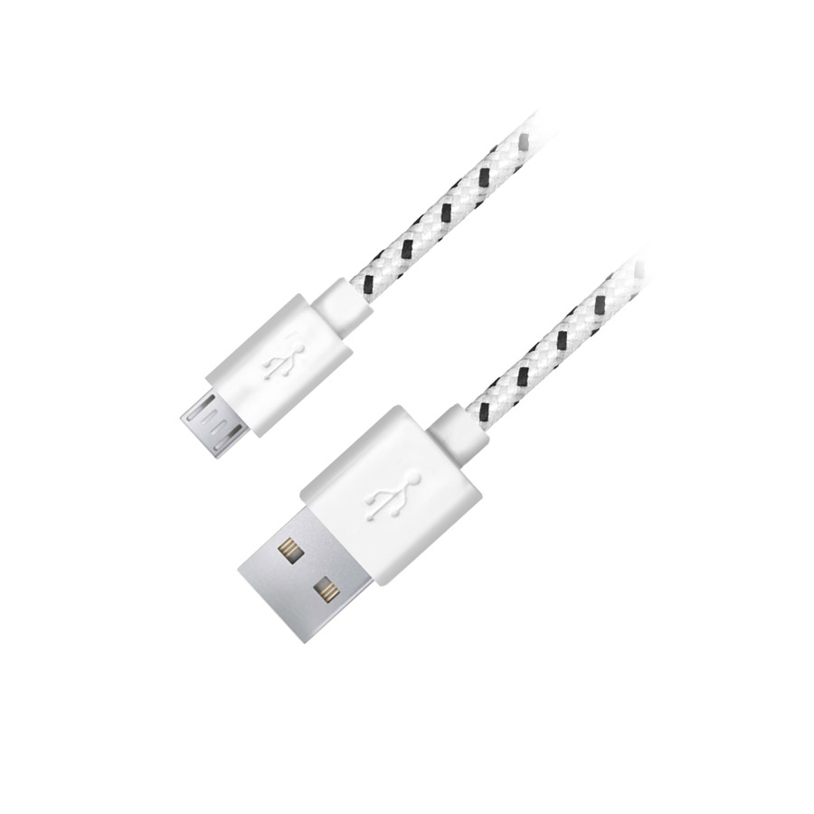 A_2713 EB181W Cablu USB Micro USB Braided 2M Esperanza Alb