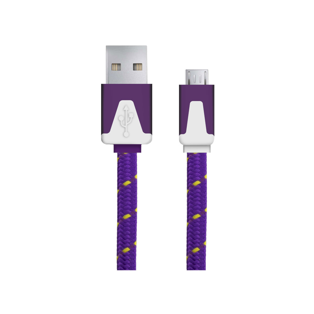 A_2749 EB176V Cablu Date+incarcare micro usb premium flat braided albastru 1.5m