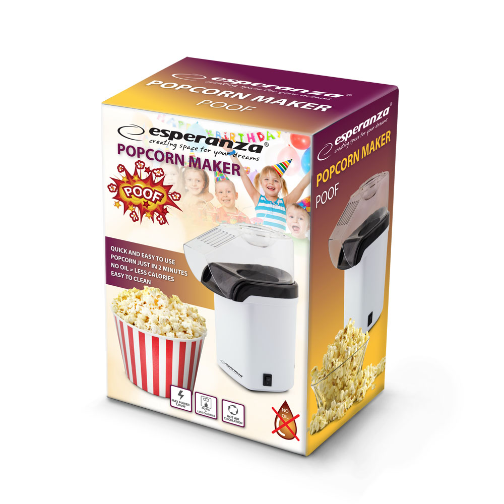 A_4367 EKP005W Aparat de facut popcorn Esperanza Poof 1200 W alb