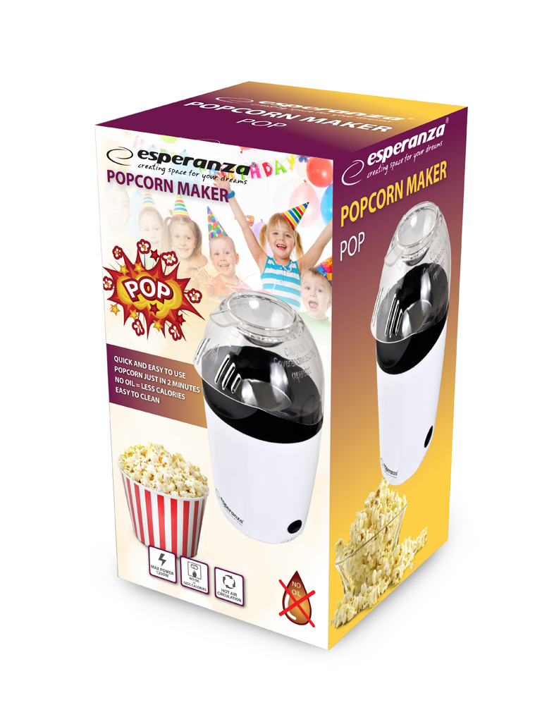 A_4368 EKP006 Aparat de facut popcorn Esperanza Pop 1200 W 0.27 L Alb