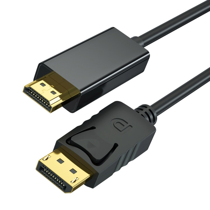 A_4409 Cablu DisplayPort HDMI Datamaxx Ultra HD 4K, tata-tata, HDR, 1080p si 2160p, 180 cm, negru