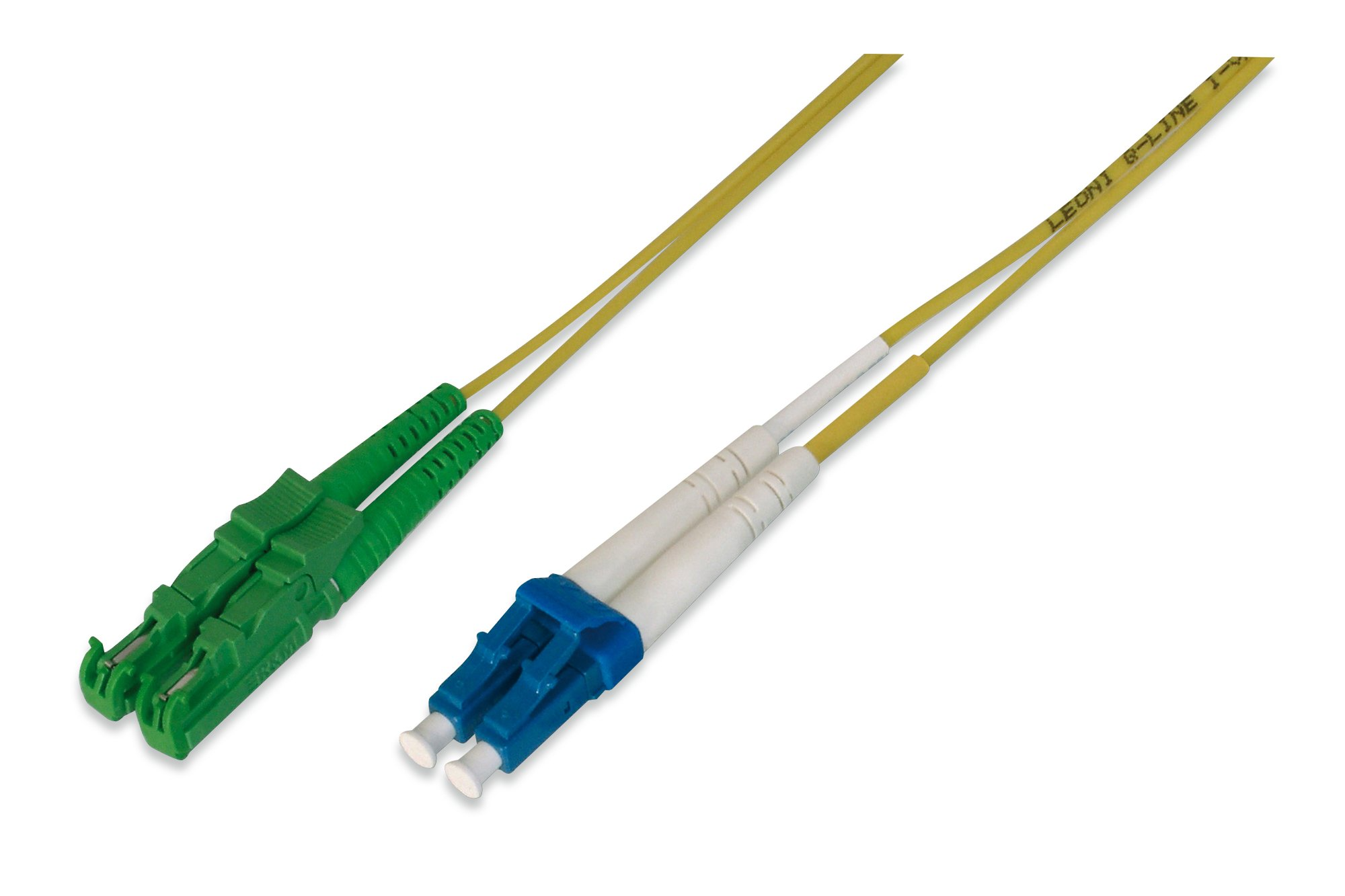 A_4713 Patch Cord Fibra Optica 2 mm Duplex Single Mode Manta LSZH LC/UPC - E2000/APC (LSH/APC)10 metri