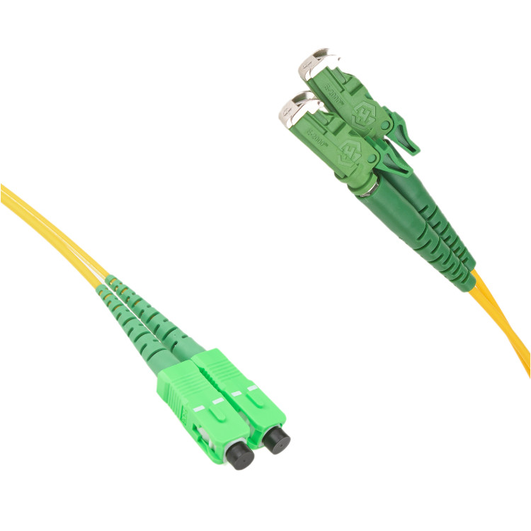 A_4714 Patch Cord Fibra Optica 2 mm Duplex Single Mode Manta LSZH SC/APC - E2000/APC (LSH/APC)10 metri