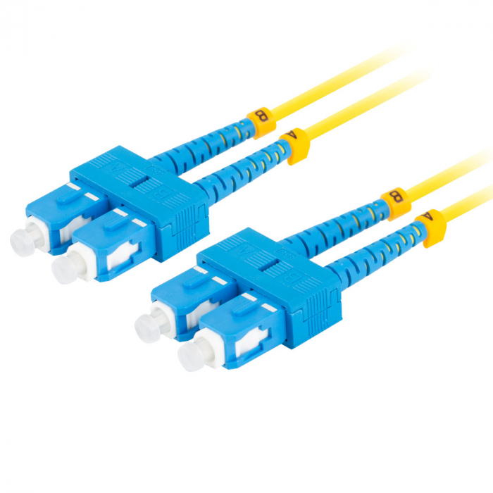 A_4723 Patch Cord Fibra Optica 2 mm Duplex Single Mode Manta LSZH SC/UPC - SC/UPC 5 metri 