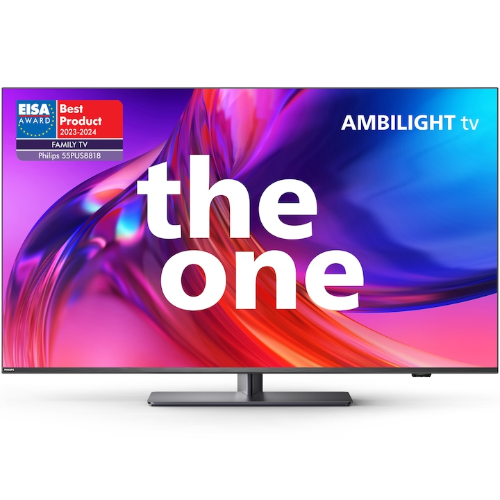 A_4773 Televizor Philips AMBILIGHT TV LED 55PUS8818, 139 cm, Google TV, 4K Ultra HD, 100 Hz, Clasa E (Model 2023)