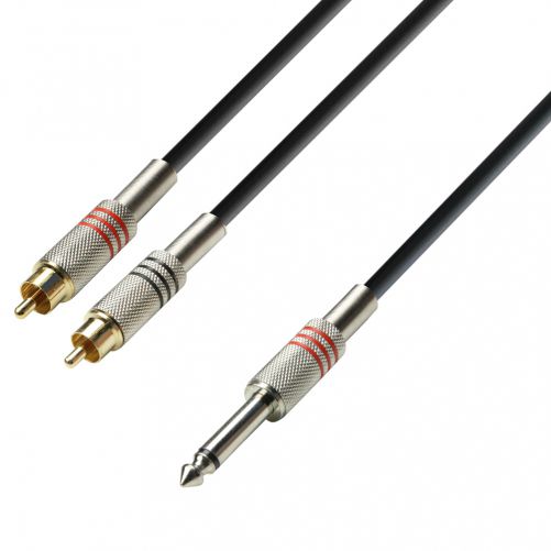 A_1534 Cablu Jack 3.5mm - 2 RCA 10 Metri Mufe Metalice