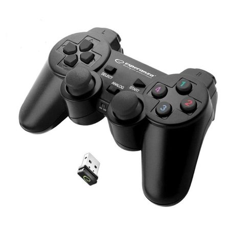 A_0339 EGG108K Gamepad cu vibratii wireless Esperanza Gladiator Compatibil PS3/PC Negru