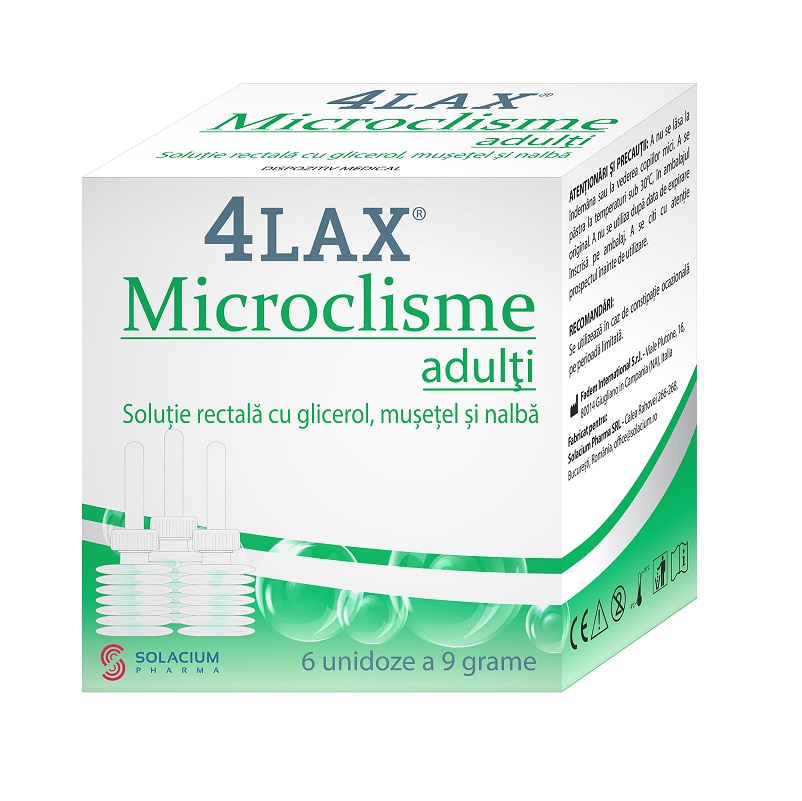Constipatie - 4lax microclisme adulti x 6 unidoze, medik-on.ro