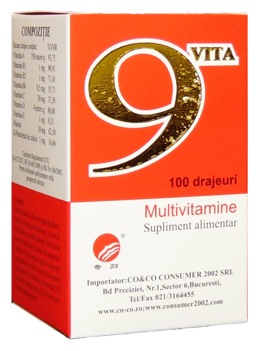 Multivitamine si minerale - 9 vita x 100 drajeuri, medik-on.ro