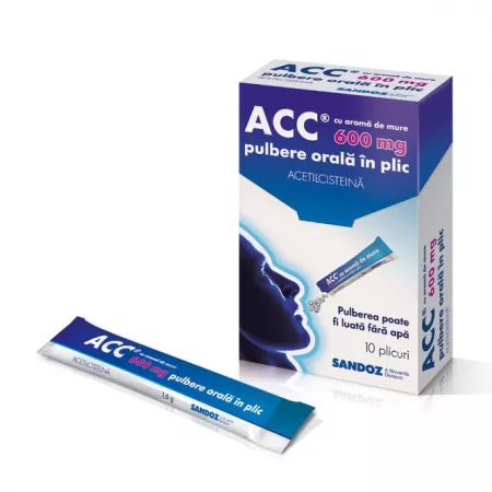 OTC - medicamente fara reteta - ACC 600mg cu aroma de mure x 10 plicuri, medik-on.ro