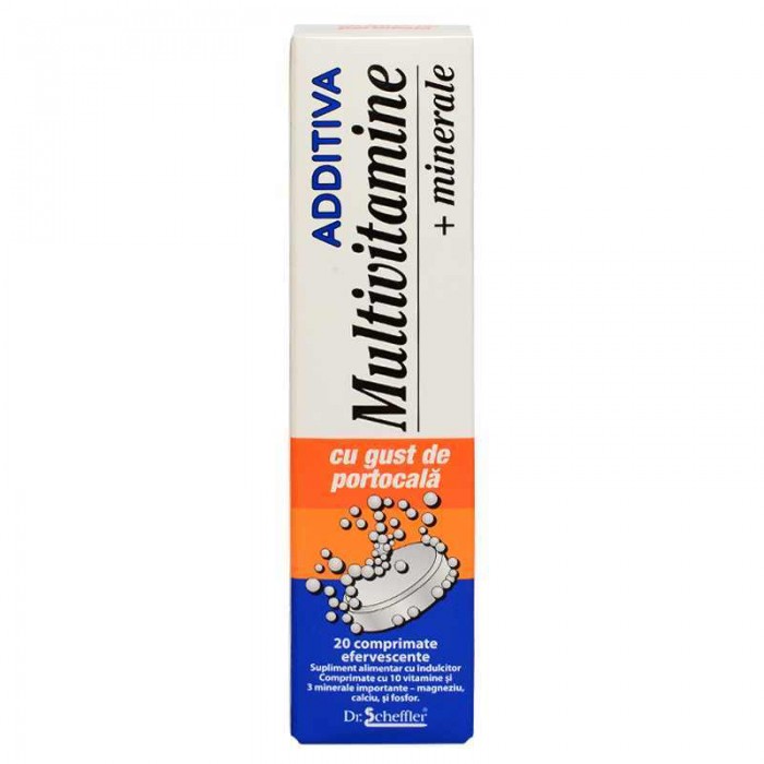Multivitamine si minerale - Additiva Multivitamine + minerale Orange x 20 comprimate efervescente, medik-on.ro
